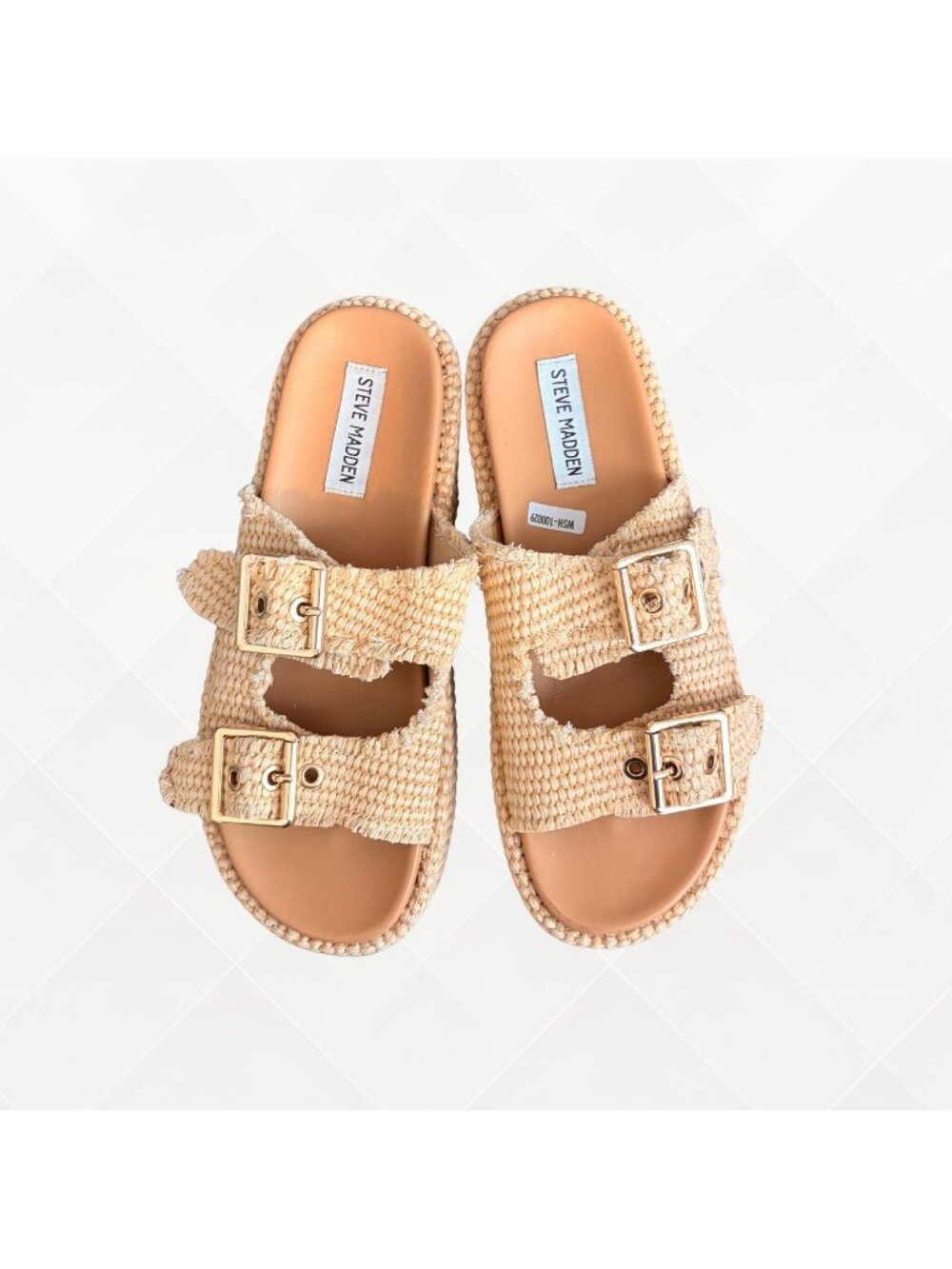 Steve Madden Karrigan Sandals • 8M • Raffia • WSH-100088 • Pre-loved.